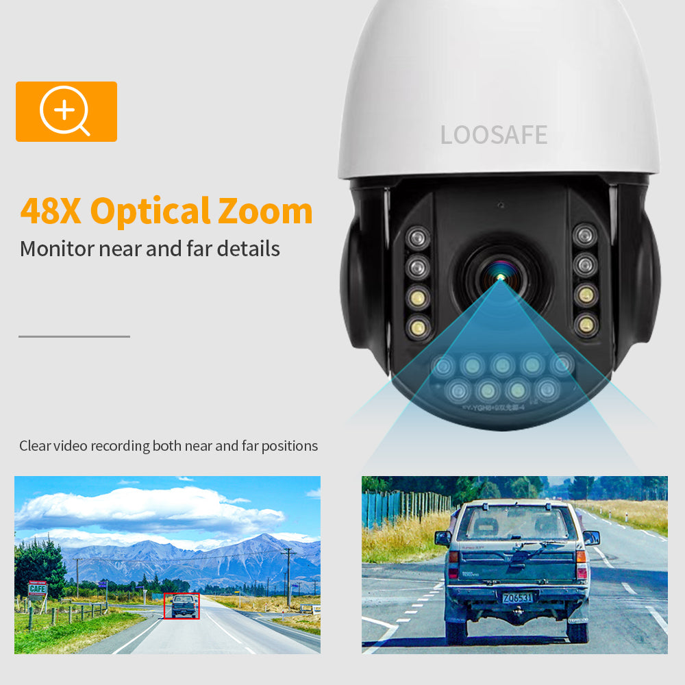 LOOSAFE 848X WiFi Outdoor PTZ Security Camera 18X Optical Zoom