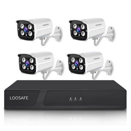 LOOSAFE SAV4 PoE Suiveillance NVR Kits 4pcs Cameras