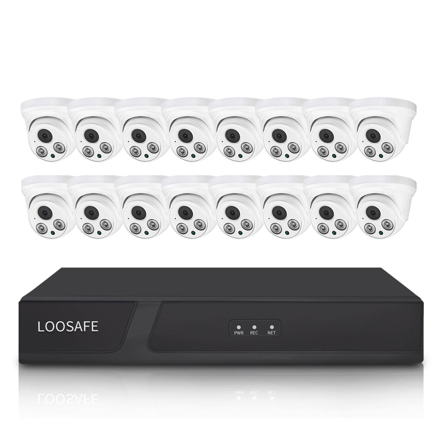 LOOSAFE SAT16 PoE Suiveillance NVR Kits 16pcs Cameras